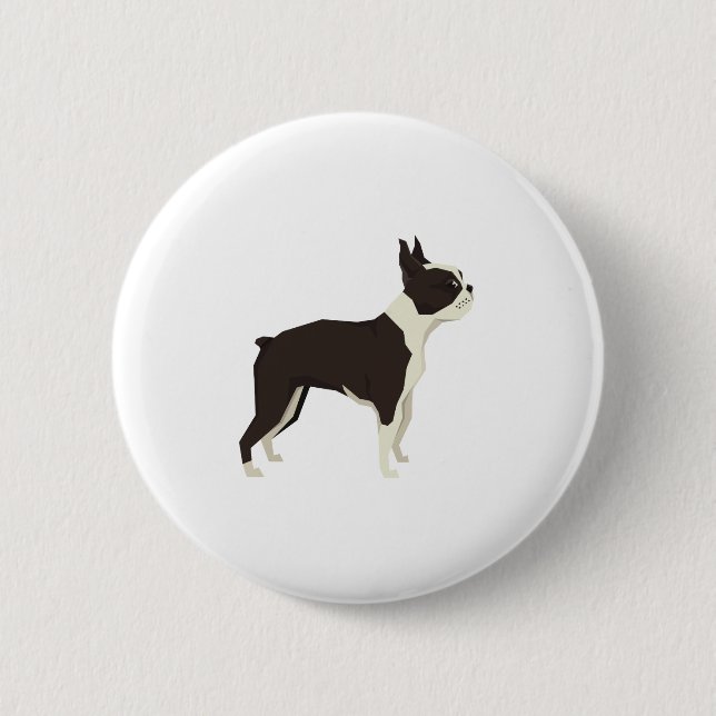 Bóton Redondo 5.08cm Terrier de Boston (Frente)