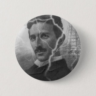 Bóton Redondo 5.08cm Tesla, homem do relâmpago