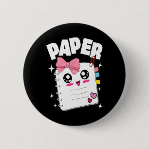 Bóton Redondo 5.08cm Tesoura de Papel Cujo Papel Escórias de Halloween