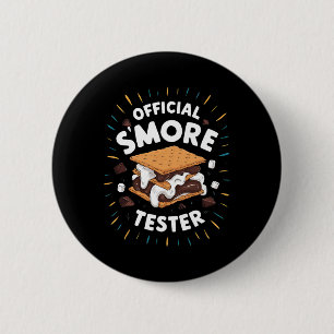 Bóton Redondo 5.08cm Testador Oficial de S'more Fofo Smores Cômico Acam