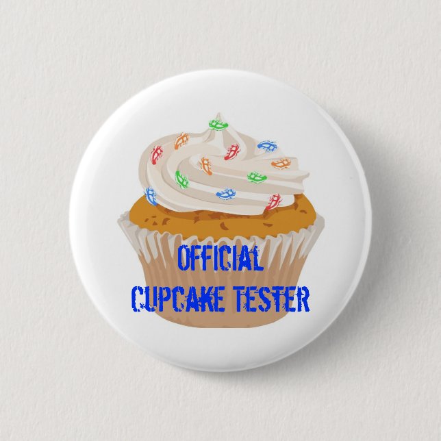 Bóton Redondo 5.08cm Testador oficial do Cupcake (Frente)