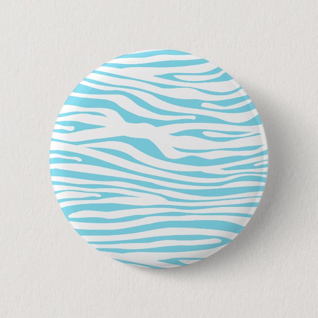 Bóton Redondo 5.08cm Teste padrão azul da listra da zebra (Frente)