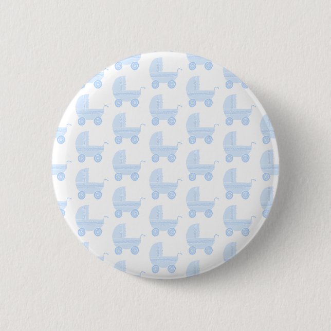 Bóton Redondo 5.08cm Teste padrão azul e branco da luz - de bebê do (Frente)