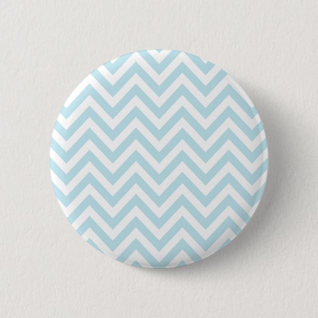 Bóton Redondo 5.08cm Teste padrão azul e branco da luz - de Chevron da (Frente)