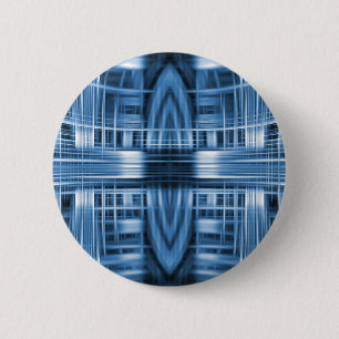 Bóton Redondo 5.08cm Teste padrão azul e branco do borrão da velocida