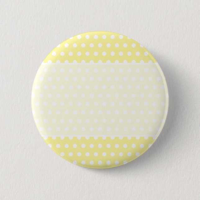 Bóton Redondo 5.08cm Teste padrão de bolinhas amarelo. Manchado (Frente)
