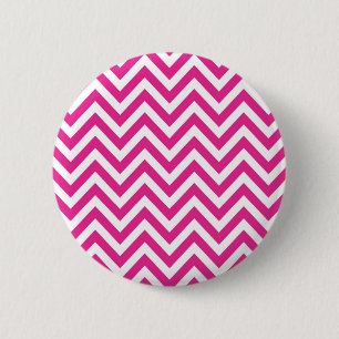Bóton Redondo 5.08cm Teste padrão de ziguezague de Chevron do rosa