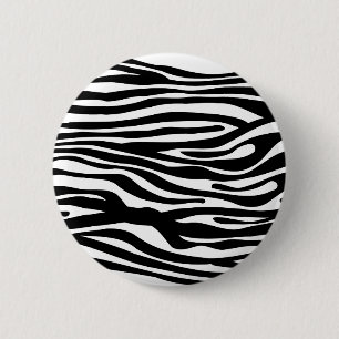 Bóton Redondo 5.08cm Teste padrão do impressão da zebra - preto e