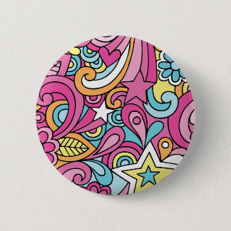 Bóton Redondo 5.08cm teste padrão retro da paz do hippy 60s