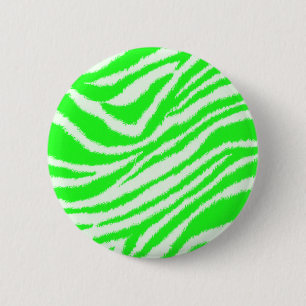Bóton Redondo 5.08cm Teste padrão verde de néon da zebra