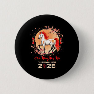Bóton Redondo 5.08cm Tet 2026 Ano Vietnamita Cavalo Zodíaco Lunar Chinê