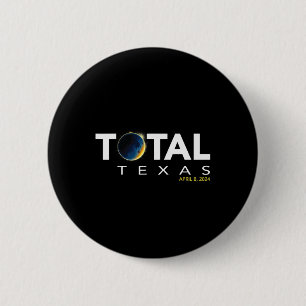 Bóton Redondo 5.08cm Texas April 8 Total Solar Eclipse 2024