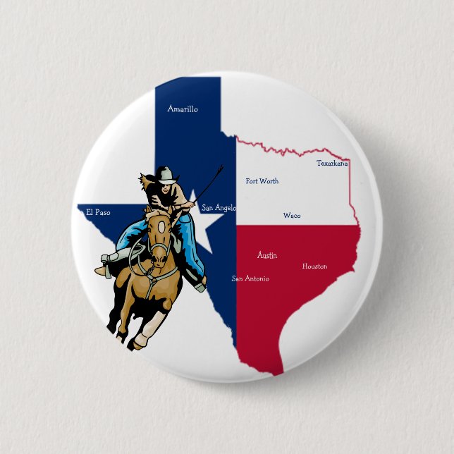 Bóton Redondo 5.08cm Texas Cowgirl (Frente)