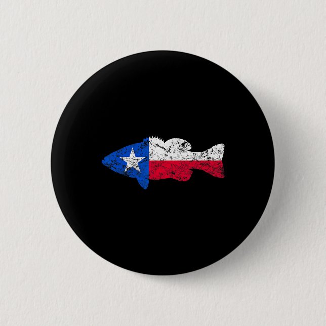 Bóton Redondo 5.08cm Texas Flag Smallmouth Byb Fisheries (Frente)