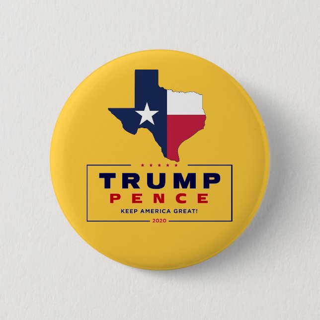 Bóton Redondo 5.08cm Texas for Trump Pence 2020 (Frente)
