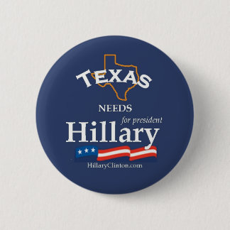 Bóton Redondo 5.08cm Texas precisa o botão de Hillary