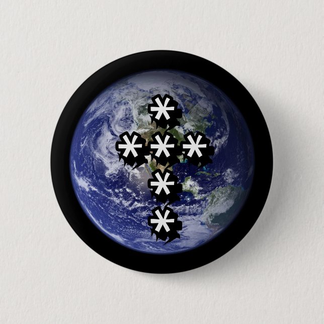 Bóton Redondo 5.08cm Text Cross Button (Frente)