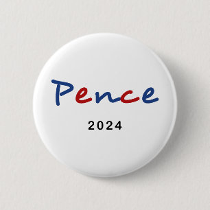 Bóton Redondo 5.08cm Texto Colorido do Script Mike Pence 2024