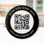 Bóton Redondo 5.08cm Texto de código QR personalizado preto branco Dour<br><div class="desc">Carregue um código QR, adicione texto e crie facilmente seu botão personalizado. Clique em EDITAR para alterar a cor da borda ou a cor do texto. Você pode TRANSFERIR este DESIGN em outros produtos do Zazzle e ajustá-lo ao ajustado da maioria dos itens do Zazzle. Os designs Standard Studio são...</div>