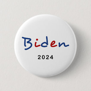Bóton Redondo 5.08cm Texto do Script Colorido Joe Biden 2024