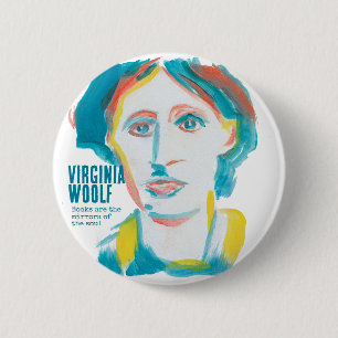 Bóton Redondo 5.08cm Texto personalizado do Virginia Woolf Portrait B