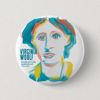 Bóton Redondo 5.08cm Texto personalizado do Virginia Woolf Portrait | B
