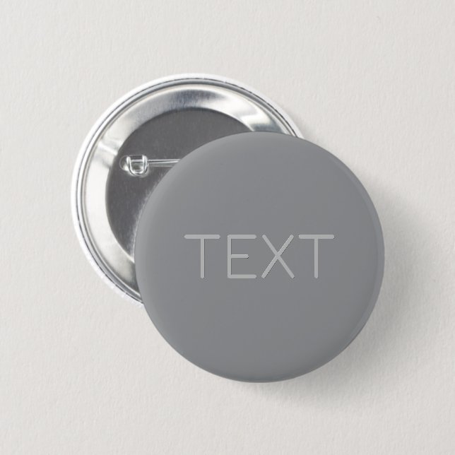 Bóton Redondo 5.08cm Texto simples com aparência tridimensional | Cinza (Frente & Verso)