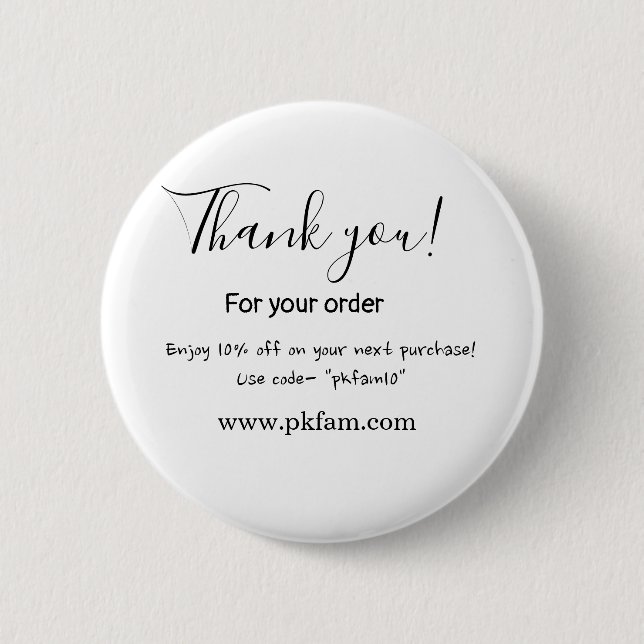 Bóton Redondo 5.08cm Thank you for purchase pink family business detail (Frente)