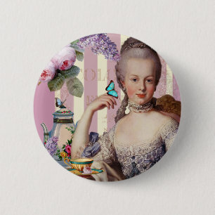 Bóton Redondo 5.08cm Thé au Petit Trianon - rosa