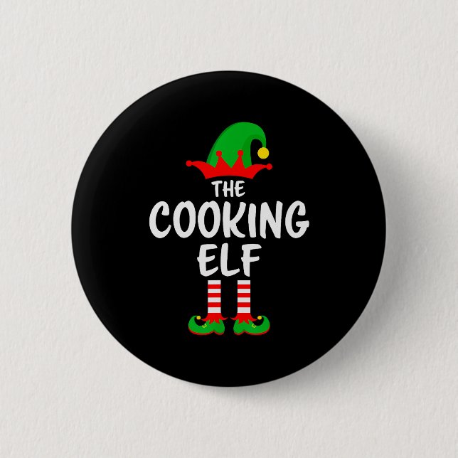 Bóton Redondo 5.08cm The Cooking Elf Matching Family Christmas  (Frente)