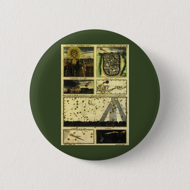 Bóton Redondo 5.08cm Theatrum Cometicum Cometas por Stanislaw Lubieniec (Frente)