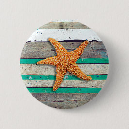 Bóton Redondo 5.08cm Theme Starfish Rustic Casamento