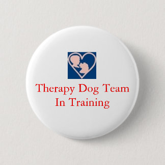 Bóton Redondo 5.08cm therapy_dog_insignia, equipe do cão da terapia no