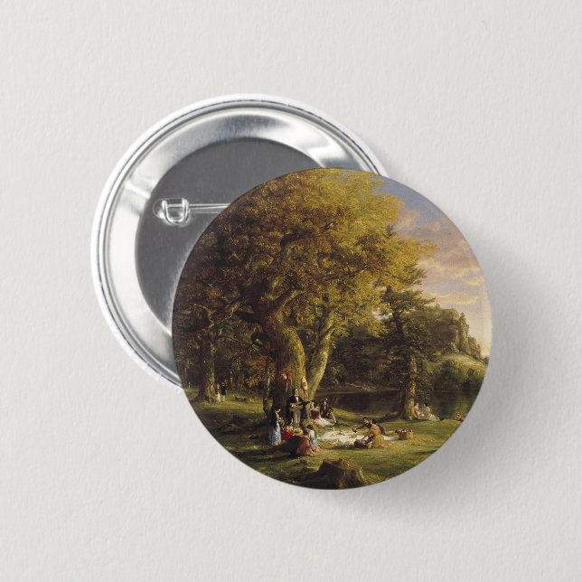 Bóton Redondo 5.08cm Thomas Cole O Piquenique (Frente & Verso)