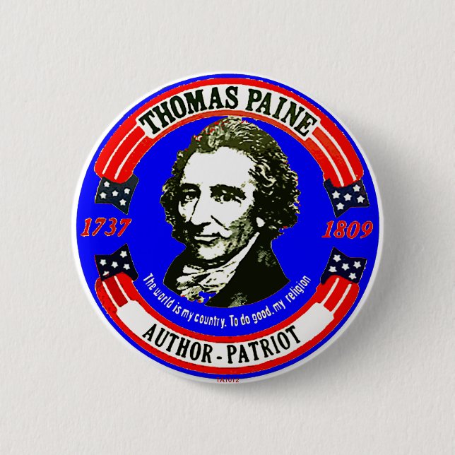 Bóton Redondo 5.08cm Thomas Paine RWB - Botão (Frente)