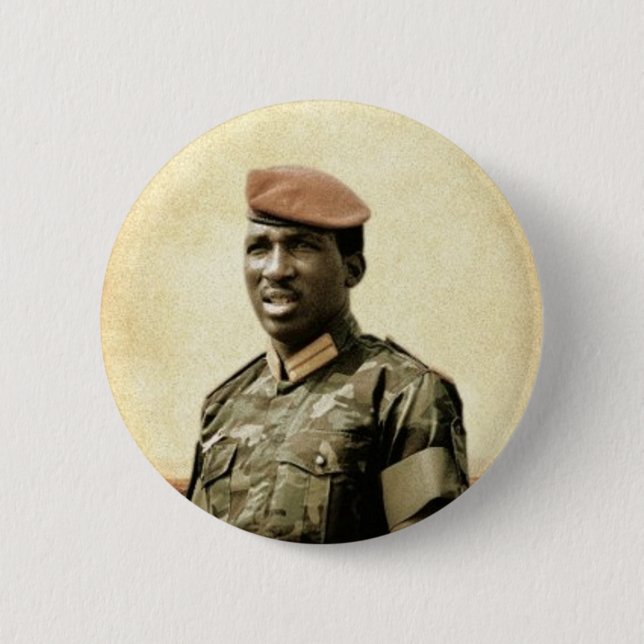 Bóton Redondo 5.08cm Thomas Sankara - Burkina Faso - presidente (Frente)