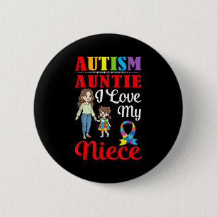 Bóton Redondo 5.08cm Tia do Autismo Eu Amo Minha Sobrinha Conscientizaç