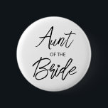 Bóton Redondo 5.08cm Tia Moderna Escova do Partido Noiva<br><div class="desc">Design moderno e elegante imprimiu o botão Brush Script Heart Tunt do The Bride Chá de panela Party (Tia do Coração do Escovo Script) que pode ser personalizado com seu texto. Clique no botão "Personalizar" e use nossa ferramenta design para modificar este modelo. Veja a Design de Arte Gráfica para...</div>