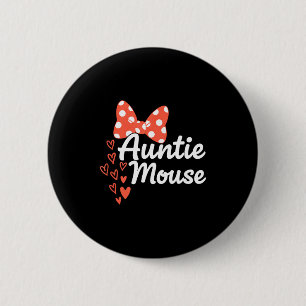 Bóton Redondo 5.08cm Tia mouse fofa minnie laço corações tia família