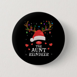 Bóton Redondo 5.08cm Tia Reindeer Família Coincidindo Natal Tia Aun