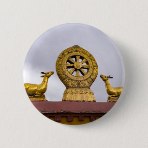 Bóton Redondo 5.08cm Tibete, Lhasa - Roda Dharma no templo Jokhang