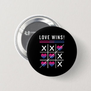 Bóton Redondo 5.08cm Tic Tac Toe Love ganha orgulho bissexual LGBTQ