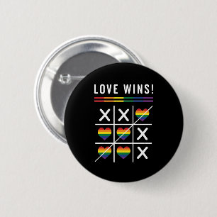 Bóton Redondo 5.08cm Tic Tac Toe Love ganha Orgulho gay LGBTQ