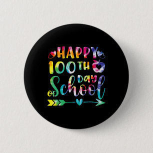 Bóton Redondo 5.08cm Tie Dye Happy 100º Dia de Professores