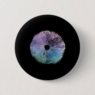 Bóton Redondo 5.08cm Tie Dye Mushroom Boné Spore Selvagens Cogumelos Se