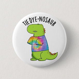 Bóton Redondo 5.08cm Tie-dye-nosaur Punho de Dinossauro Engraçado