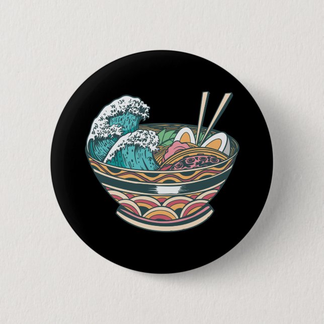 Bóton Redondo 5.08cm Tigela de Ramen (Frente)