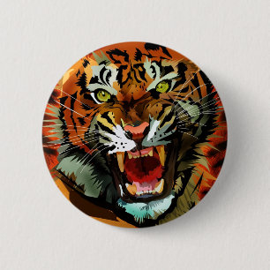 Bóton Redondo 5.08cm Tiger Roar