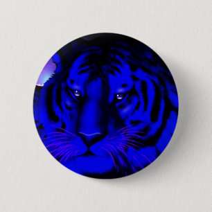 Bóton Redondo 5.08cm Tigre azul elétrico