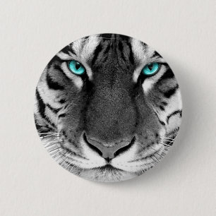 Bóton Redondo 5.08cm Tigre Branco Preto